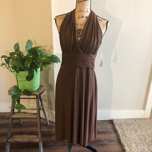 Evan Picone Size 8 NWT Brown Halter Dress